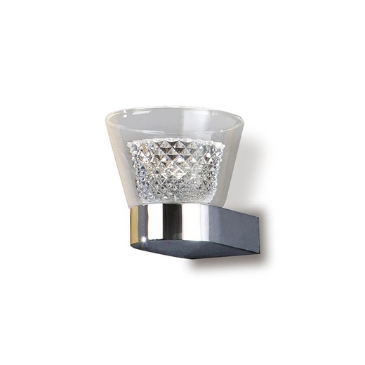 Led-wandlamp metaal en glas Lucia, 11x13x10cm