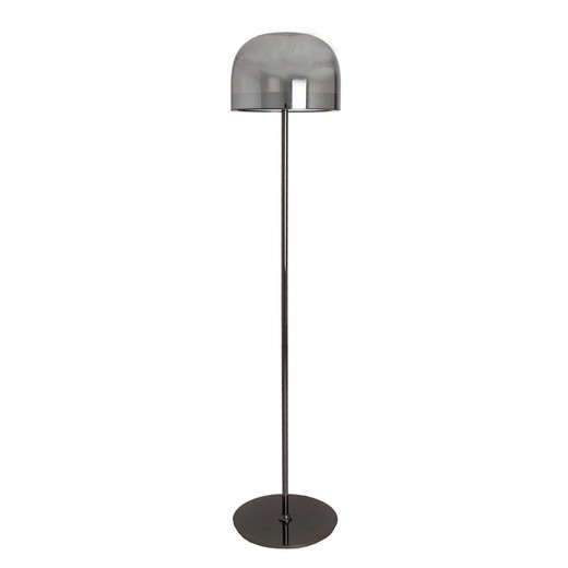 Lámpara de pie de cristal y latón en negro, Ø 36 x 172 cm