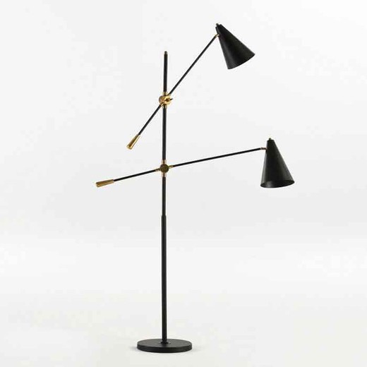 Floor Lamp with lampshade 100x170 Metal Black