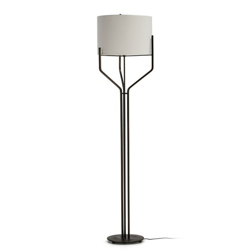 Lámpara de pie con pantalla de metal marrón 28x28x165