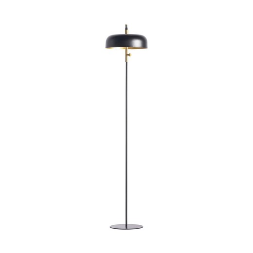 Lámpara de pie de hierro negro y dorado, Ø 30 x 148 cm