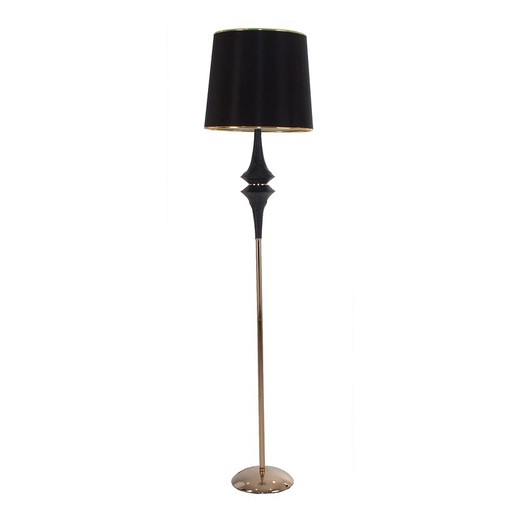 Schwarz/goldene Stehlampe aus Eisen, Ø41x170cm