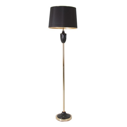 Lámpara de pie de hierro en negro y dorado, Ø 43 x 170 cm