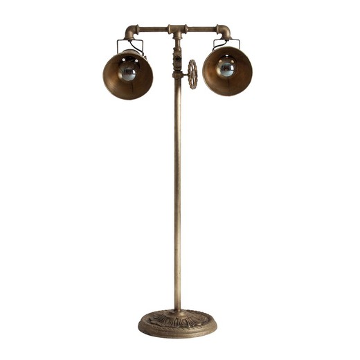 Lámpara de pie, con 2 luces, de hierro dorado, 52 x 30 x 137 cm | Ottawa