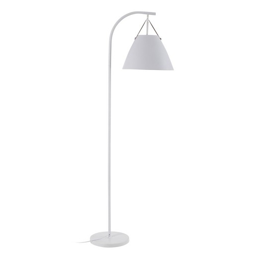 Lámpara de pie de hierro y cristal en blanco, Ø 36 x 160 cm