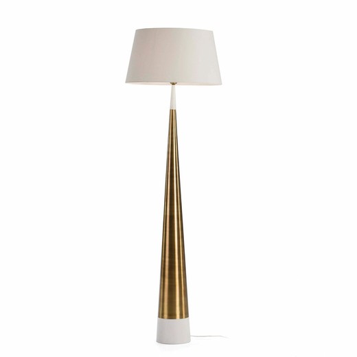 Wit/Goud Metalen Vloerlamp, Ø18x140cm