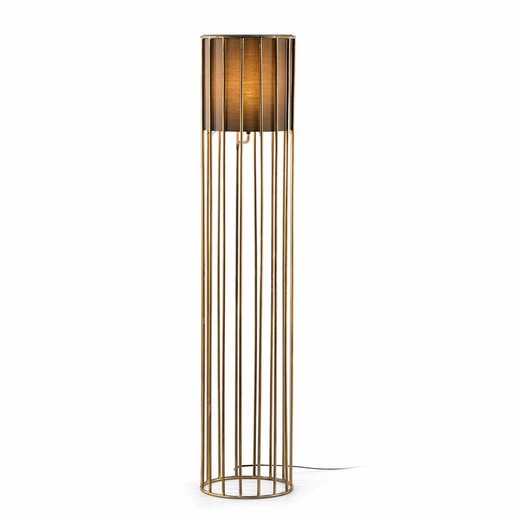 Brun/Gylden Metal Gulvlampe, Ø30x145cm