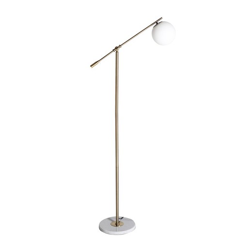 Leba floor lamp in iron, glass and marble in gold/white, 28 x 66 x 160 cm