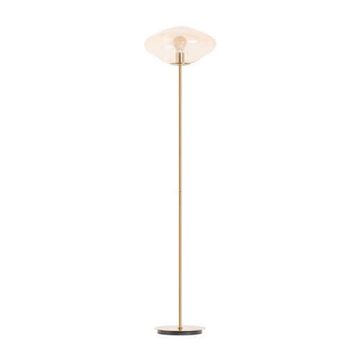Lámpara de pie en metal dorado, 34 x 34 x 150 cm | Mel