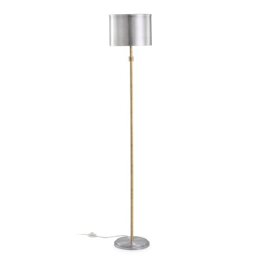 Lampadaire en métal doré et argenté, 28x54x158 cm