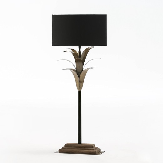 Lampada da tavolo con schermo 30x28x74 in metallo / legno nero