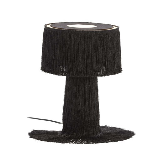 Tischlampe mit schwarzem Stoff, 25x25x38 cm