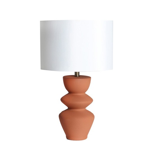 Lampa stołowa ceramiczna w kolorze gliny, 38 x 38 x 64 cm | Hasna