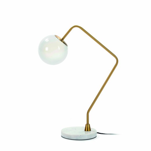 Bordlampe af glas, marmor og metal, 40x21x57 cm