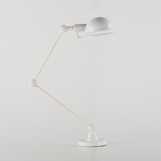 Lampada da tavolo in metallo bianco, 50x13x50 cm