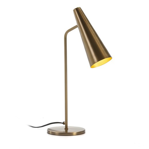Lampada da tavolo in metallo dorato, 26x14x46 cm