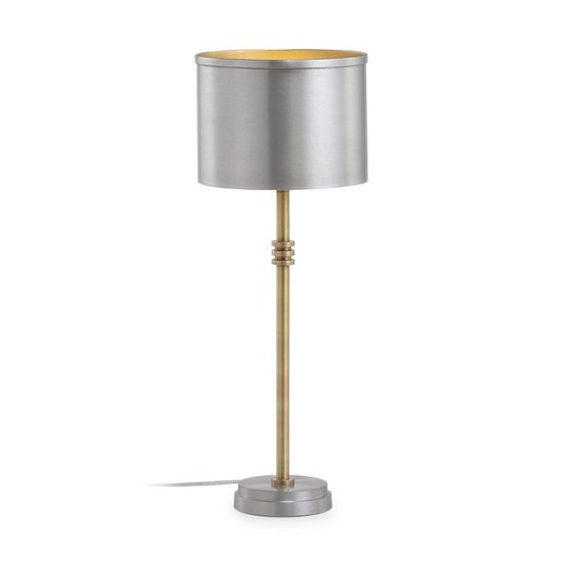 Lampada da Tavolo in Metallo Oro e Argento 20x12x55 cm