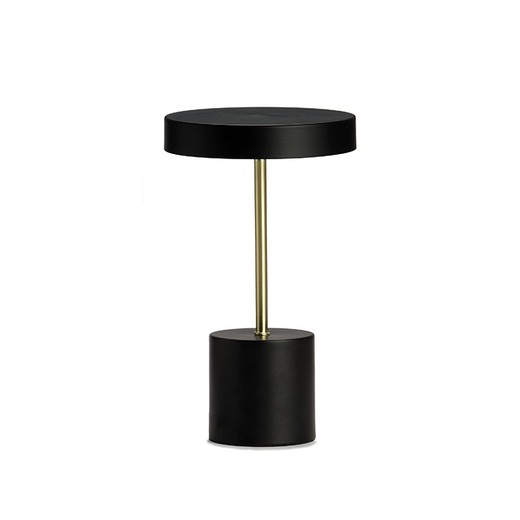 Lámpara de sobremesa  de metal en negro y oro, 18 x 18 x 30 cm | Olivier