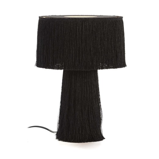 Lampe de table en tissu noir avec, 25x25x38 cm