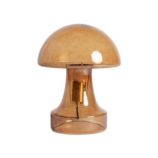 Lampe de table en verre ambré, 26 x 26 x 34 cm | Champignon