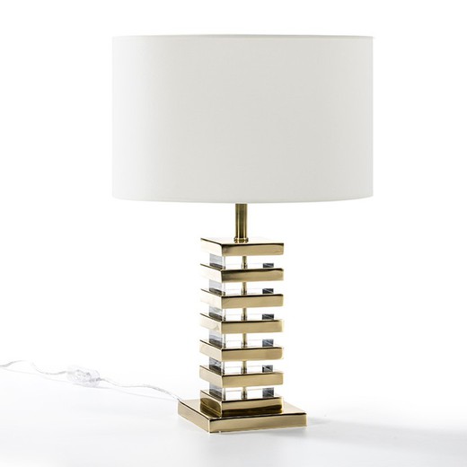 Lampa stołowa bez abażuru 15x15x41 Akryl / Złoty metal