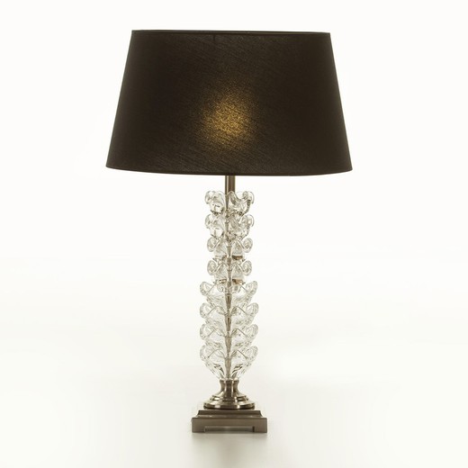 Lampa stołowa bez abażuru 15x15x58 Metal / przezroczyste szkło