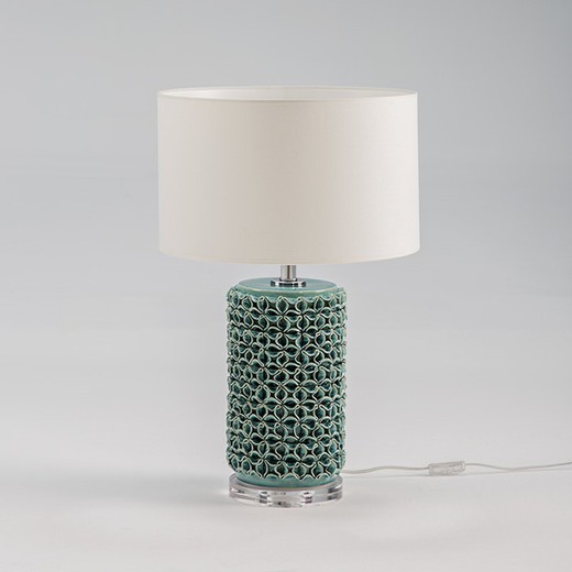 Lámpara de Sobremesa Cerámica Verde sin Pantalla, 17x17x45 cm