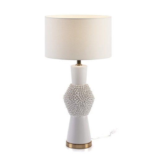 Bordlampe uden lampeskærm 19x16x61 Keramisk hvid / guldmetal