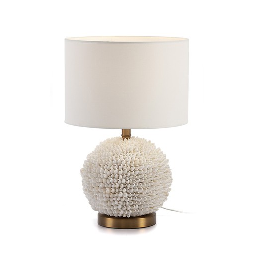 Table Lamp without lampshade 25x16x33 Shells White / Gold Metal