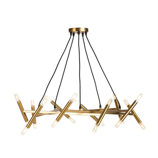 Ceiling Lamp 85x85x14 Gold Metal