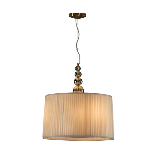 Ceiling Lamp with 3 lights of Crystal and Brass Mercury Champagne, Ø50x55cm