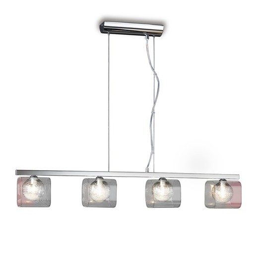 Eclipse Metal and Glass 4-light Ceiling Lamp, 98x12x18cm