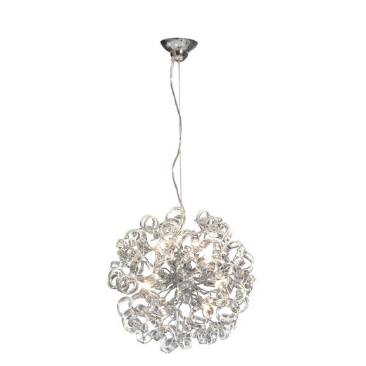 Ceiling Lamp of 8 lights in Metal and Glass Nova, Ø50x50cm