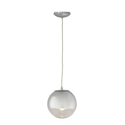Crystalline and silver metal ceiling lamp, 20x20x20 cm