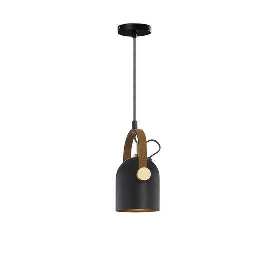 Lámpara de techo de metal en negro y dorado, 15 x 12 x 24 cm | Adame