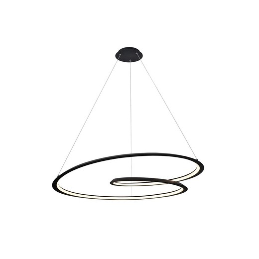 Lampada da soffitto Looping in metallo nera, Ø97x25cm