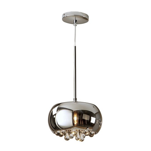 Lámpara de techo de metal y cristal espejado, Ø 22 x 41 cm | Argos