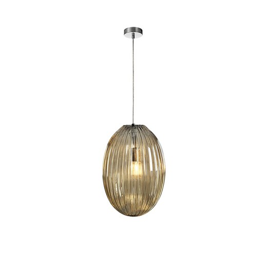 Ovila Champagne Metal and Glass Ceiling Lamp, Ø30x45cm
