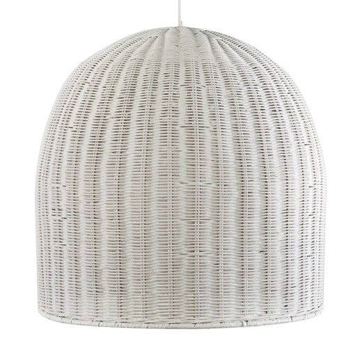 Lámpara de techo de mimbre en blanco, Ø 60 x 60 cm