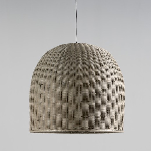 Lámpara de techo de mimbre en gris, 60 x 60 cm