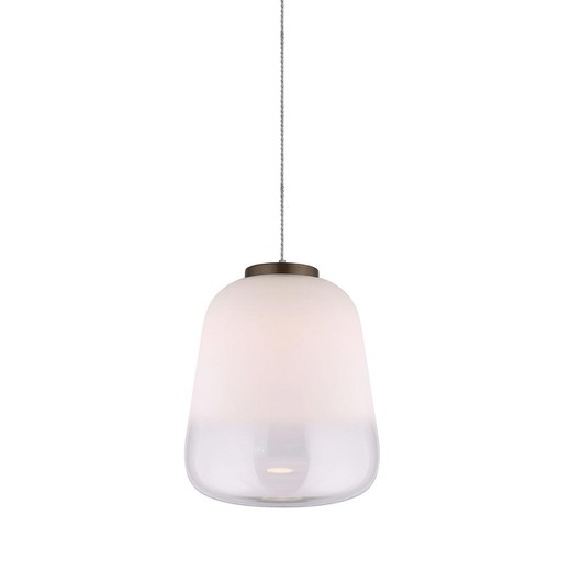White glass ceiling lamp, 33x160 cm