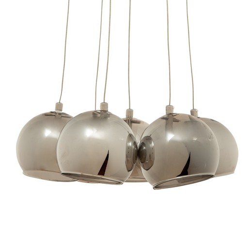 Lampa sufitowa ze srebrnego szkła, 35x150 cm