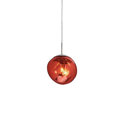 Lámpara de techo de Vidrio Rojo, 28x166 cm