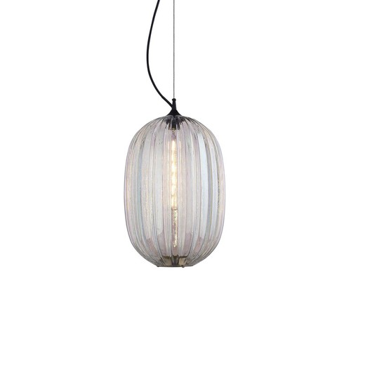 Gray glass ceiling lamp, 32x160 cm