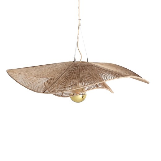 Jute ceiling lamp in natural, 102 x 102 x 27 cm | Khed