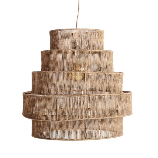 Jute ceiling lamp in natural, 60 x 60 x 57 cm | Khed