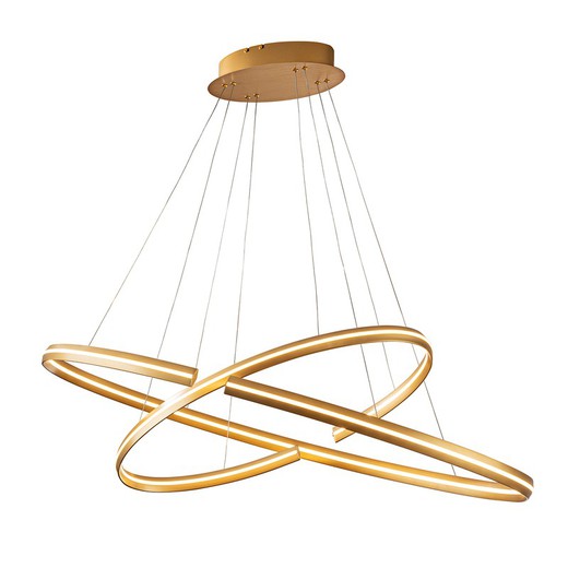 Ellipse Gold Metal Led Ceiling Lamp, 120x60x105cm