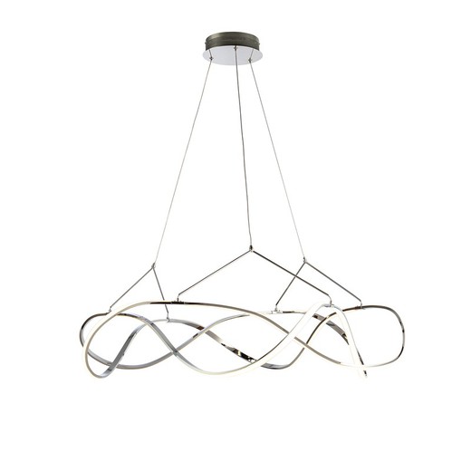 Led Ceiling Lamp in Silver Molly Metal, Ø110x38cm