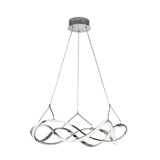 Lámpara de techo led de metal plateado, Ø 53 x 22 cm | Molly