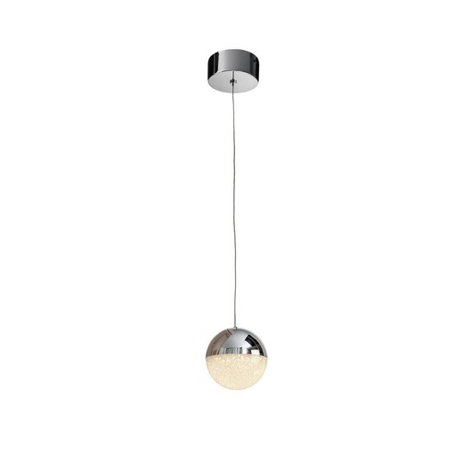 Lampa sufitowa LED z metalową kulą, srebrna, Ø12x12cm